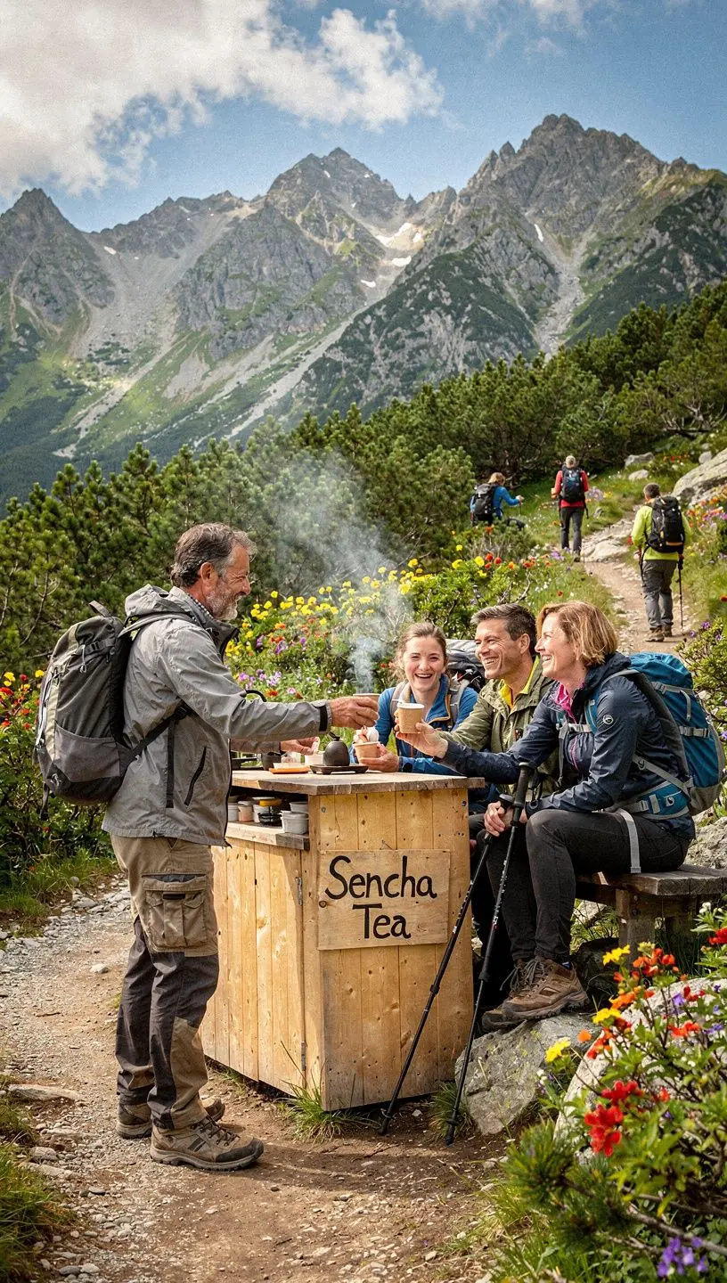 Detailný záber na jemné listy Sencha čaju s prirodzenou zelenou farbou.