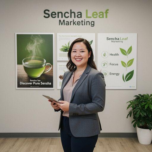 Záber na čajovú kanvicu s čajom Sencha, okolo sú čajové lístky.